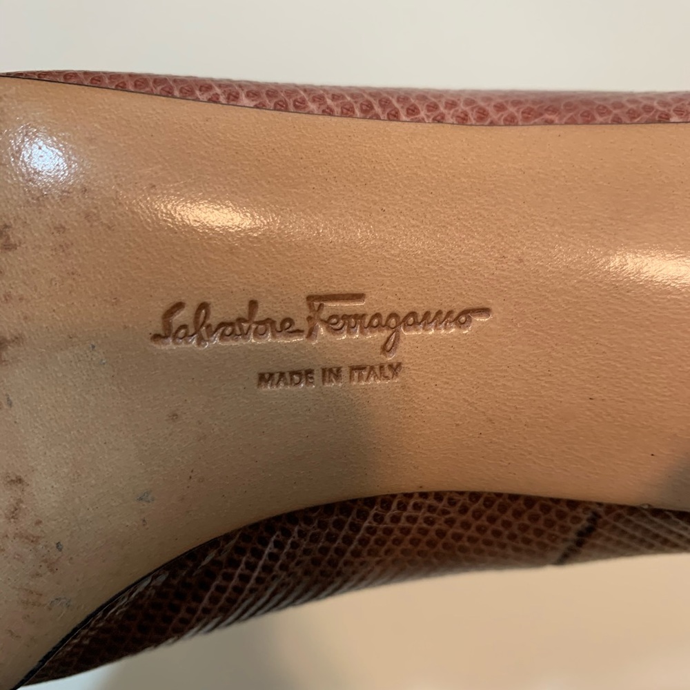 Salvatore Ferragamo Two Toned Snakeskin Pumps - Picture 14 of 15